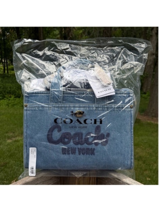 Coach Handbags - NEW Coach 13.5” Faded Denim Cargo Tote Indigo Blue CR657 NWT